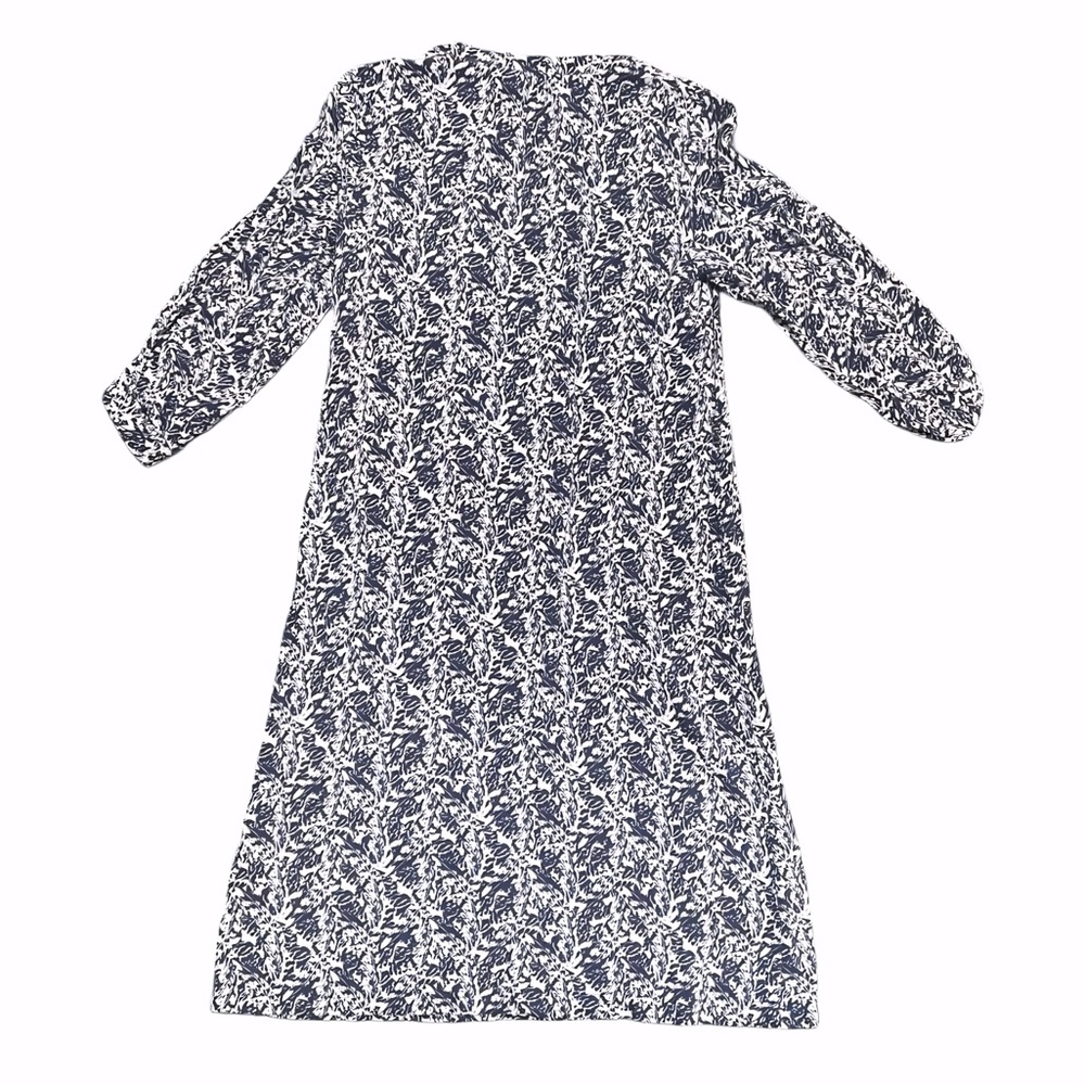 Brora Navy Print Jersey V neck Midi Dress Size 6 3/4 sleeves - Picture 6 of 12
